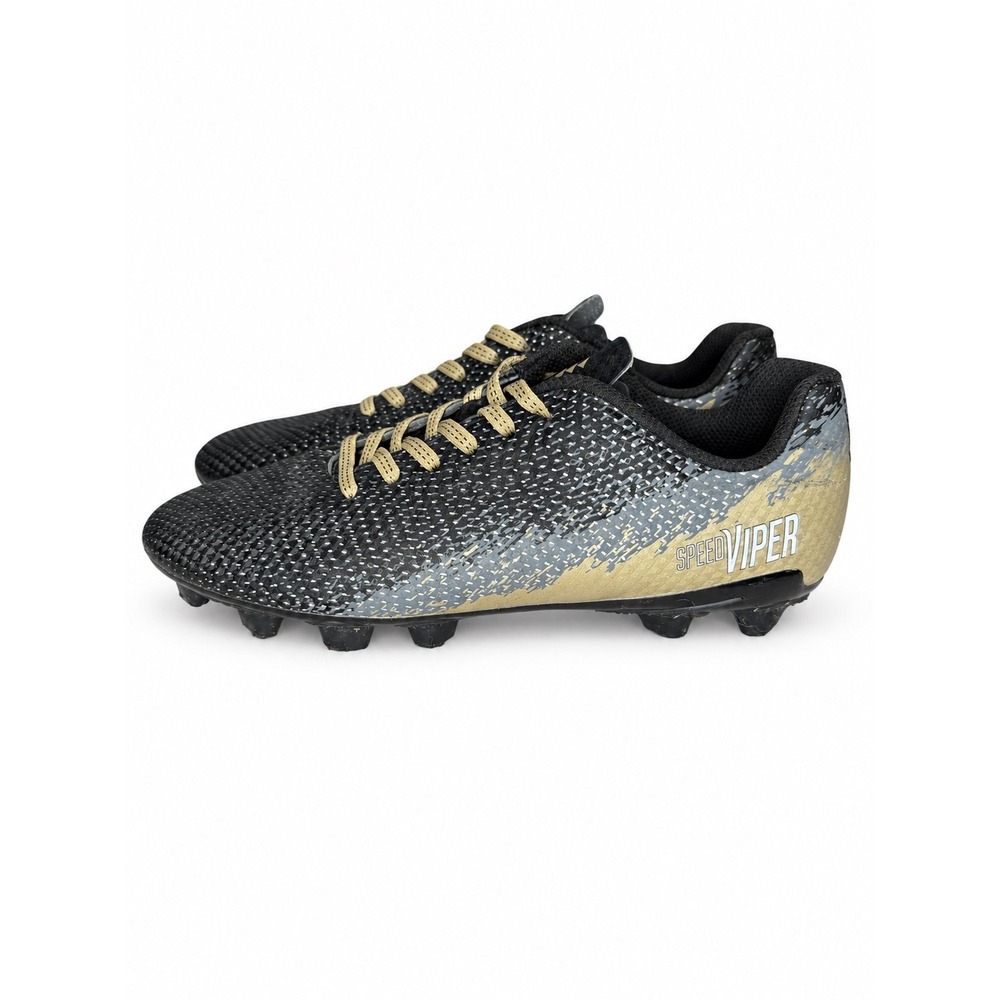 DSG Speed Viper Soccer Cleats Black Gold Youth Kids Size 4.5 Firm Ground Shoes